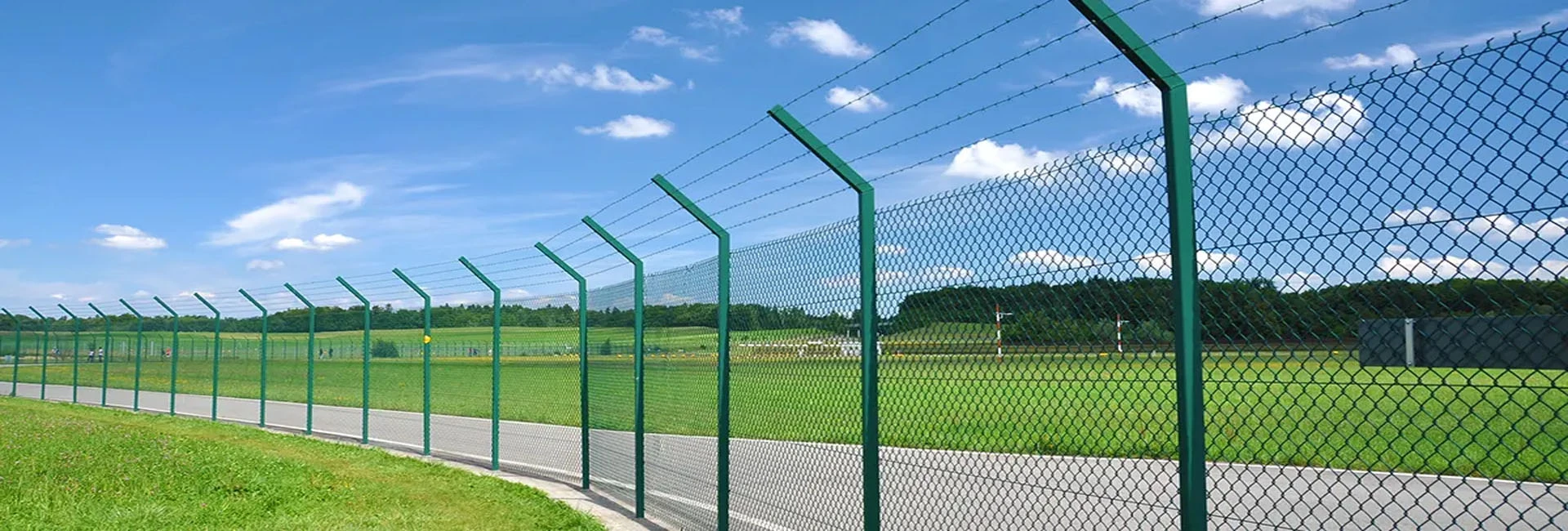 Chain Link Fence with Barbed Wire